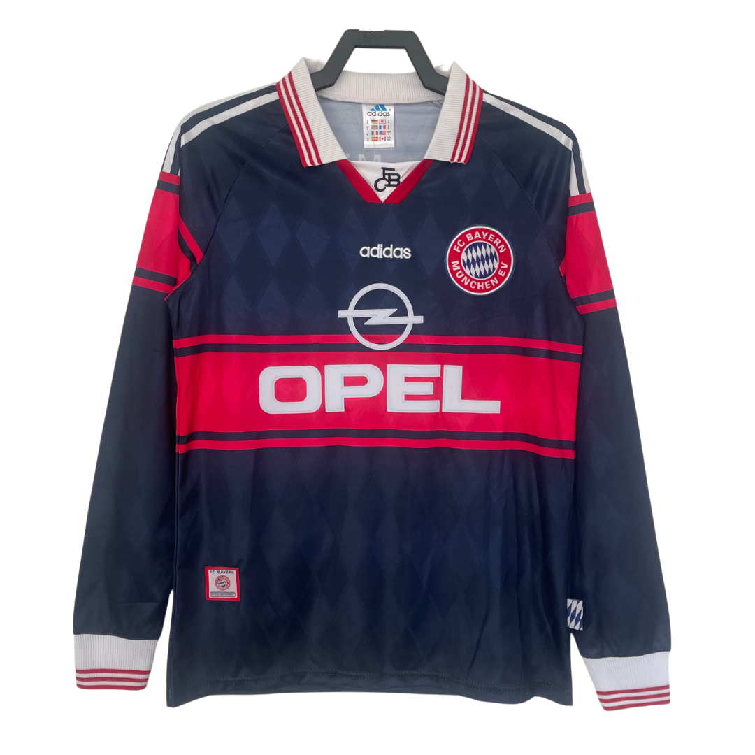 1997-99 Bayern Munich Retro Long Sleeve Shirt-Away