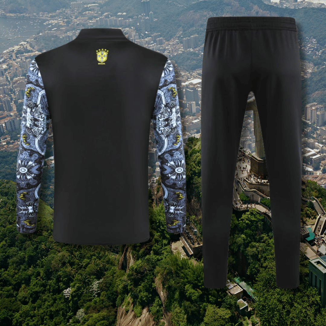 Brazil X Christ 24/25 Special Edition Black Football Tracksuit soccer tracksuit