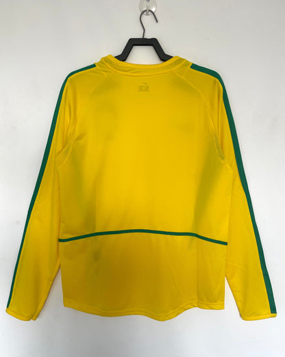 2002 Brazil Retro Long Sleeve Shirt-Home