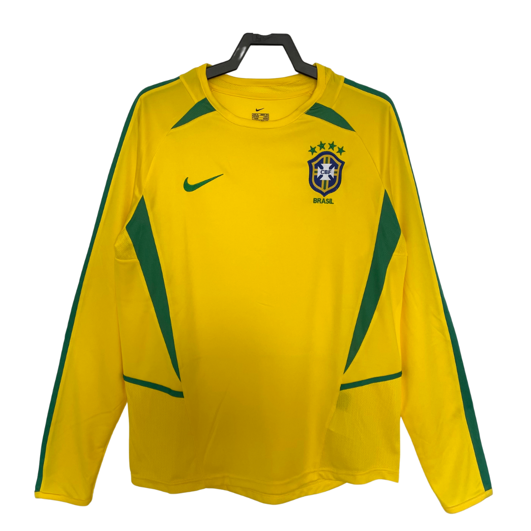 2002 Brazil Retro Long Sleeve Shirt-Home
