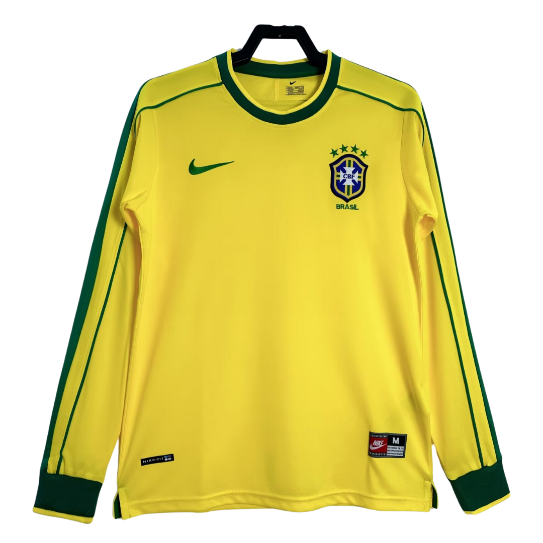 1998 Brazil Retro Long Sleeve Shirt-Home
