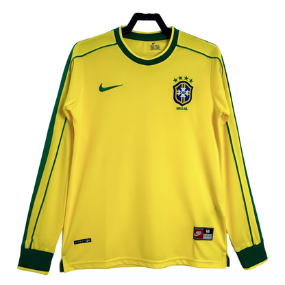 1998 Brazil Retro Long Sleeve Shirt-Home