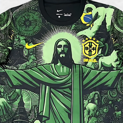 2024 25 brazil christ the redeemer shirt green special edition
