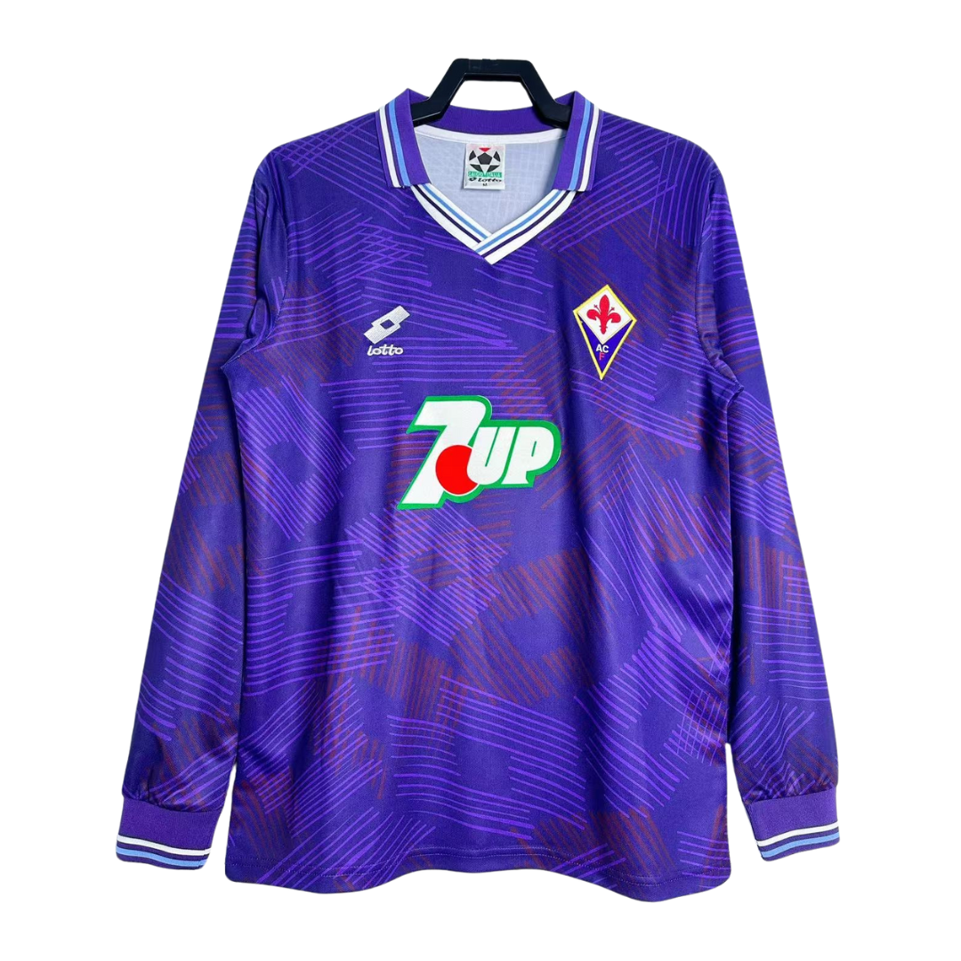 1992-93 Fiorentina Retro Long Sleeve Shirt-Home