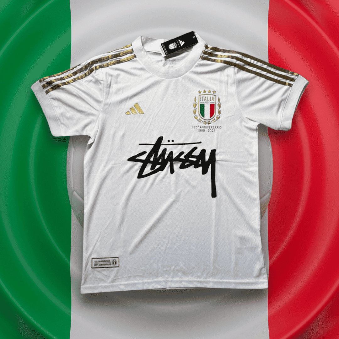 ITALY STUSSY JERSEY - soccer jersey t-shirt football kit shirt (125TH ANNIVERSARY EDITION)