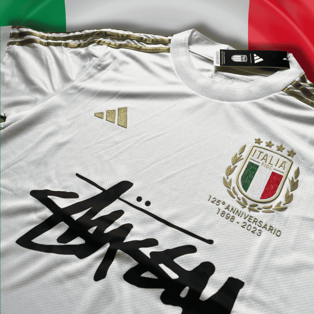 ITALY STUSSY JERSEY - soccer jersey t-shirt football kit shirt (125TH ANNIVERSARY EDITION)