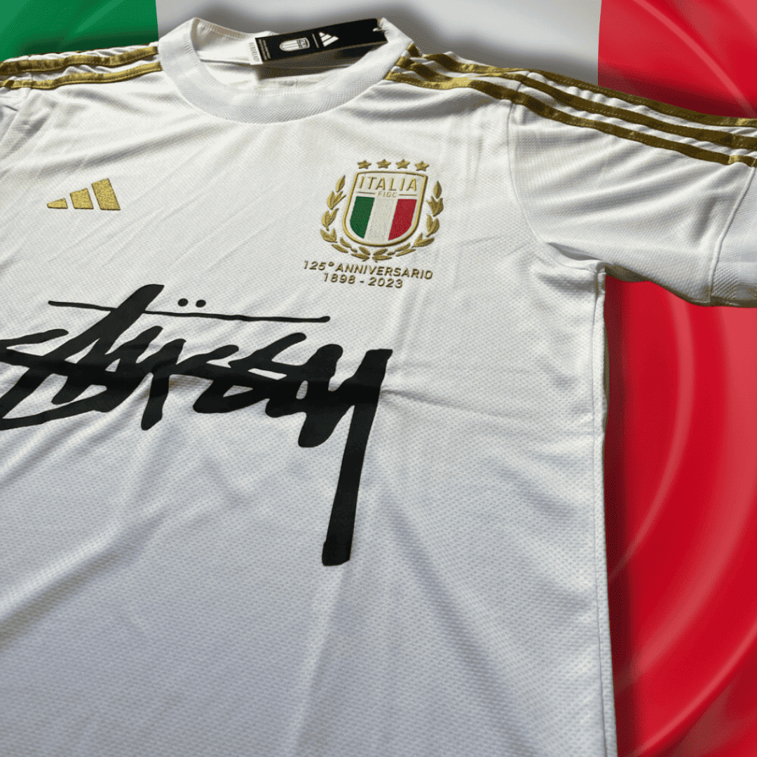 ITALY STUSSY JERSEY - soccer jersey t-shirt football kit shirt (125TH ANNIVERSARY EDITION)