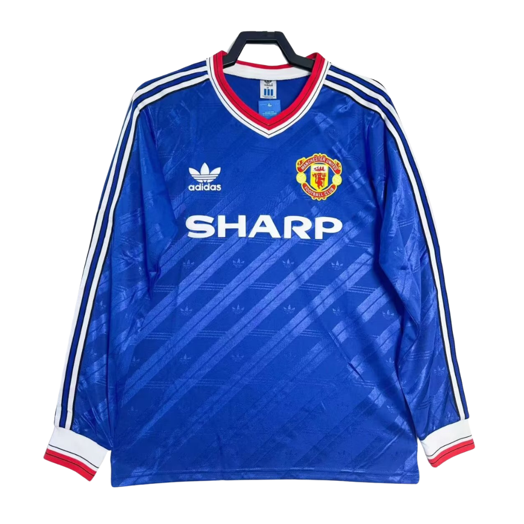 1986-88 Manchester United Retro Long Sleeve Shirt-Away