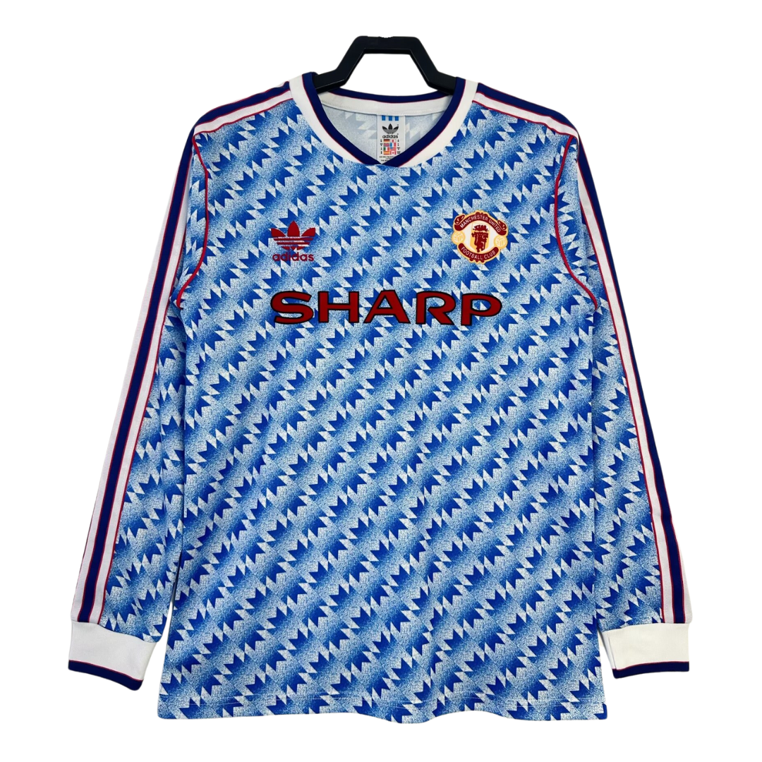 1990-92 Manchester United Retro Long Sleeve Shirt-Away