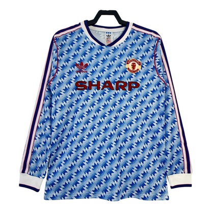 1990-92 Manchester United Retro Long Sleeve Shirt-Away