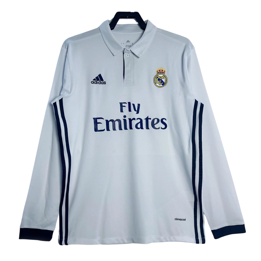 2017-18 Real Madrid Retro Long Sleeve Shirt-Home