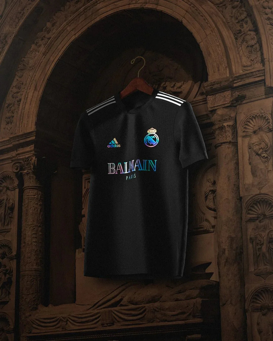 real madrid x balmain black shirt