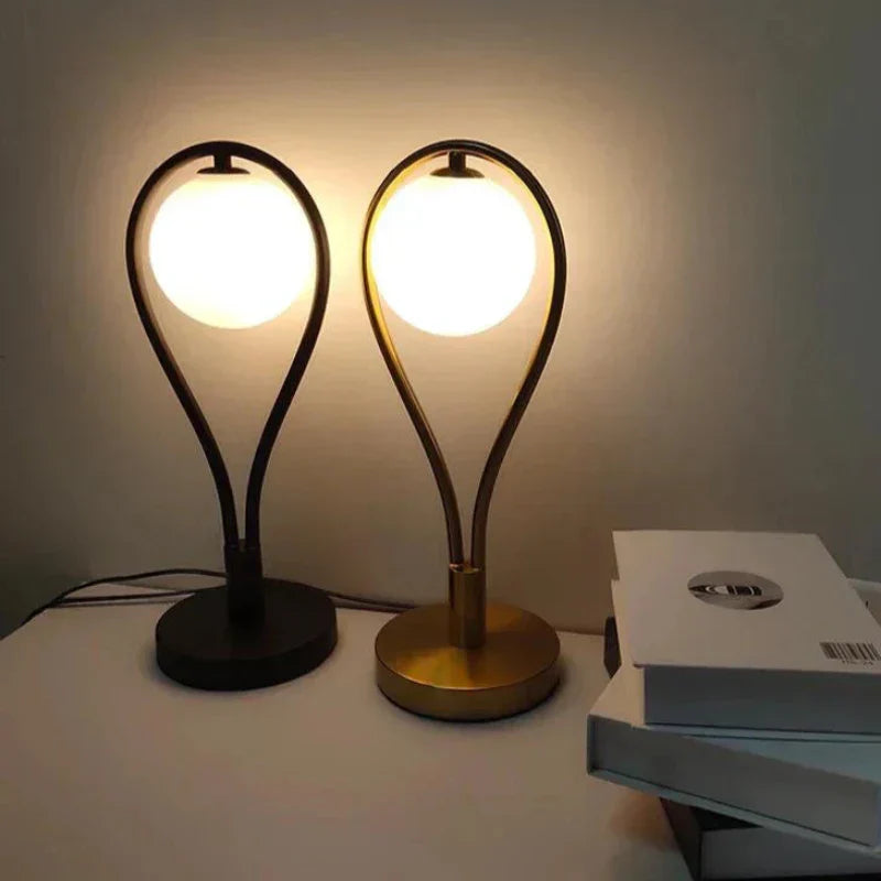 Glass Gold Bedside Lamp for Modern Home Decor and Ambient Lighting