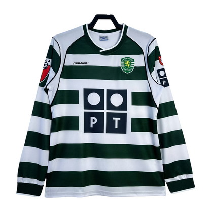2001-03 Sporting Portugal Retro Long Sleeve Shirt-Home