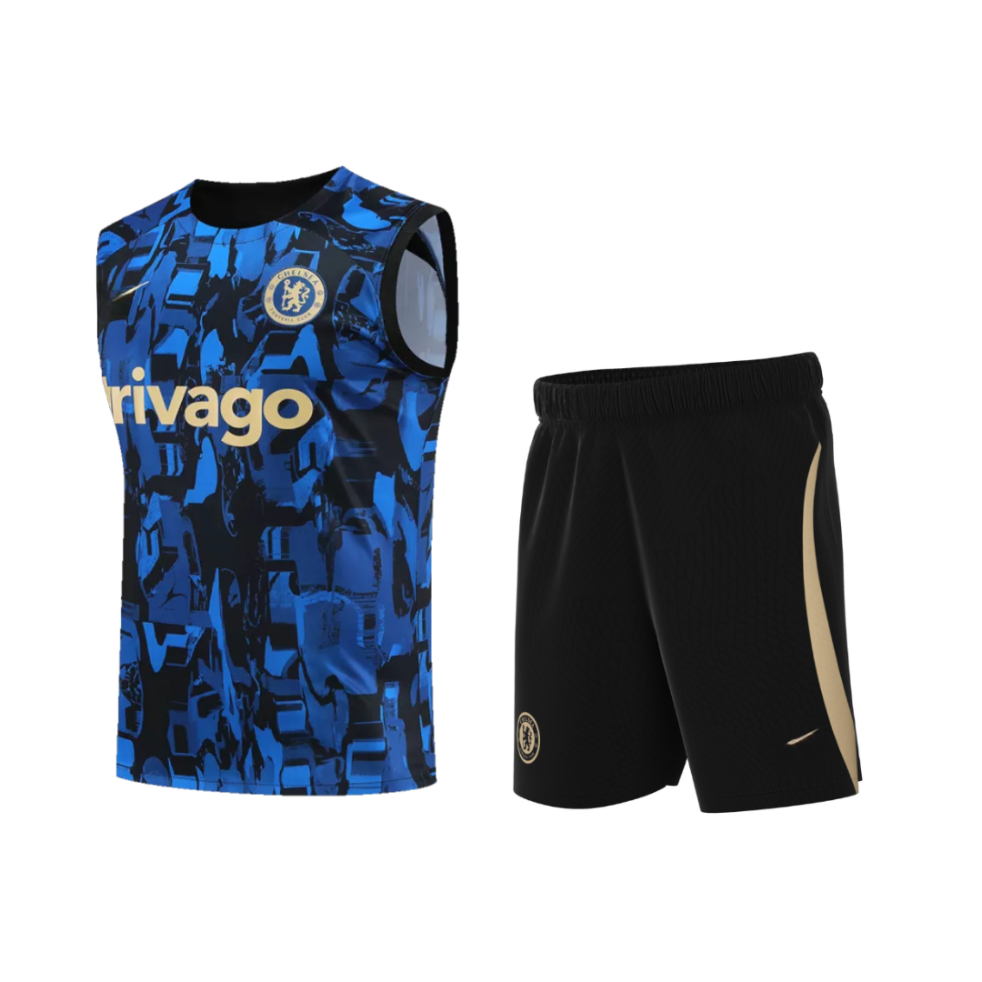 CHELSEA pre match training Sleeveless Black Summer Set 2024/2025