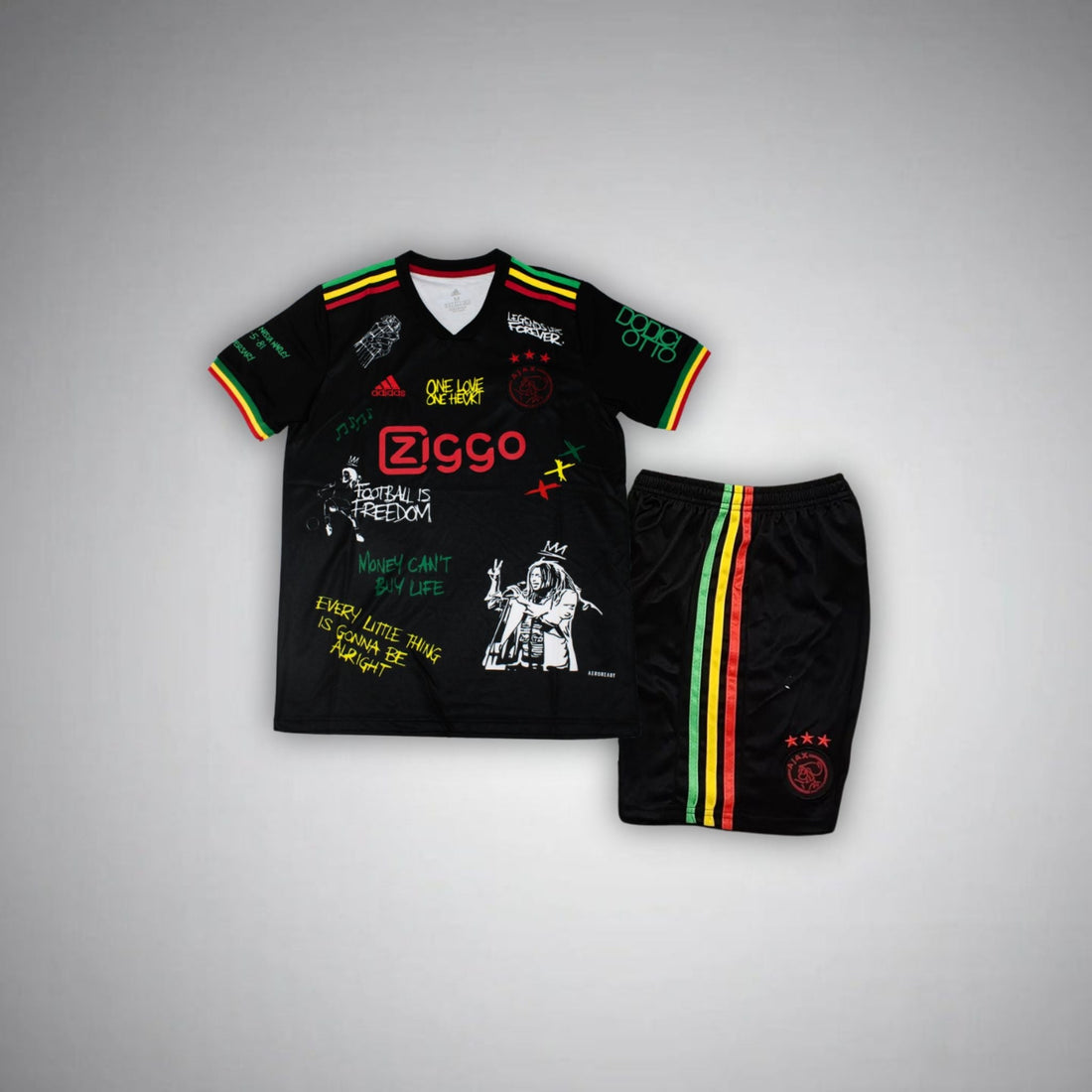 Ajax Bob Marley Kids Football Kit Black