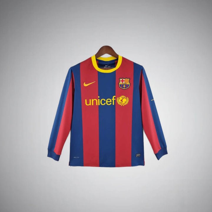 barcelona 2010 2011 long sleeve home kit