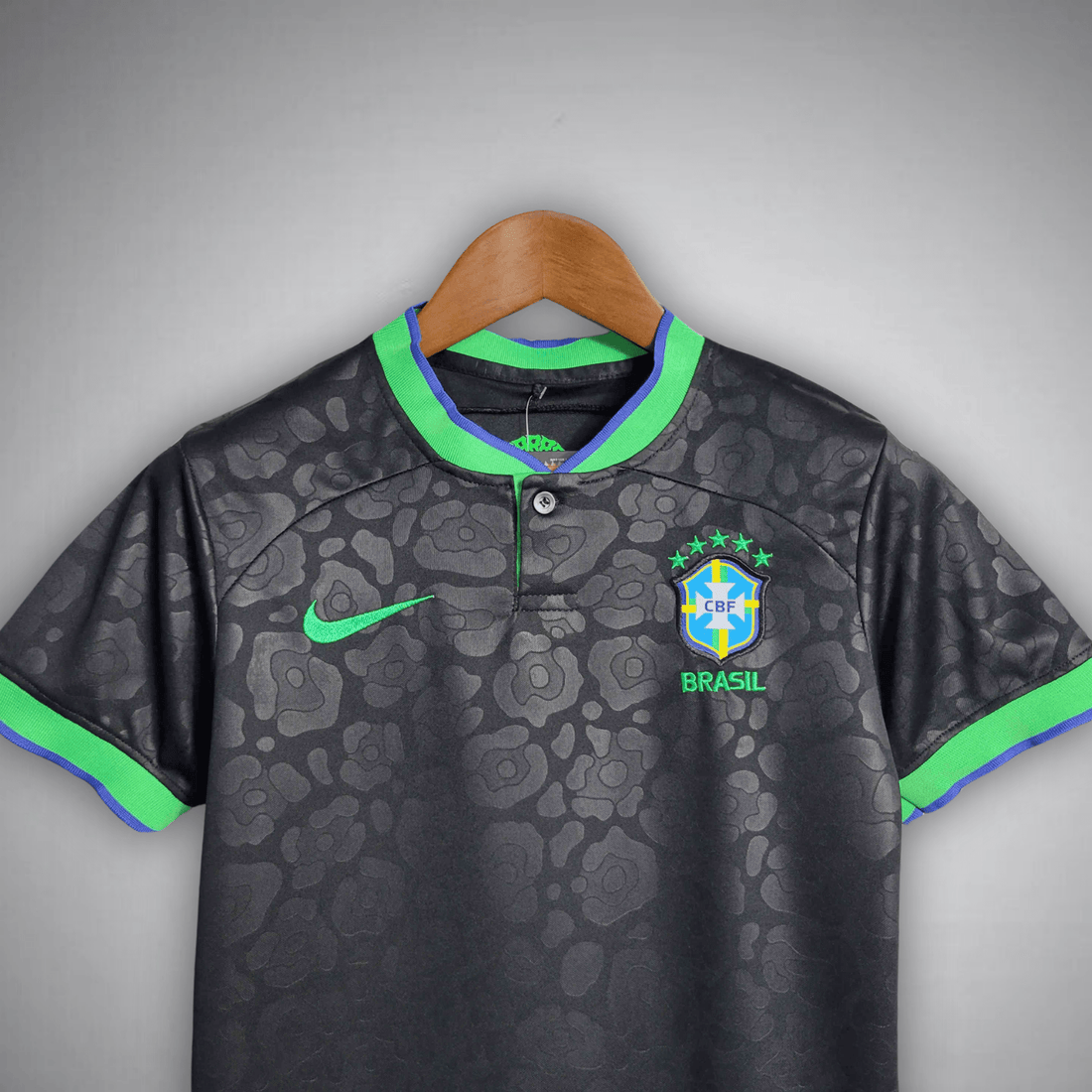 Brazil Kids Football Kit Black Leopard