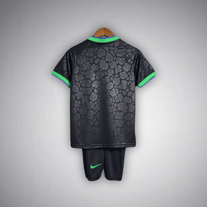 Brazil Kids Football Kit Black Leopard