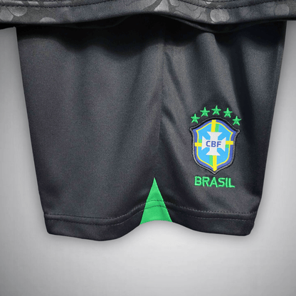 Brazil Kids Football Kit Black Leopard