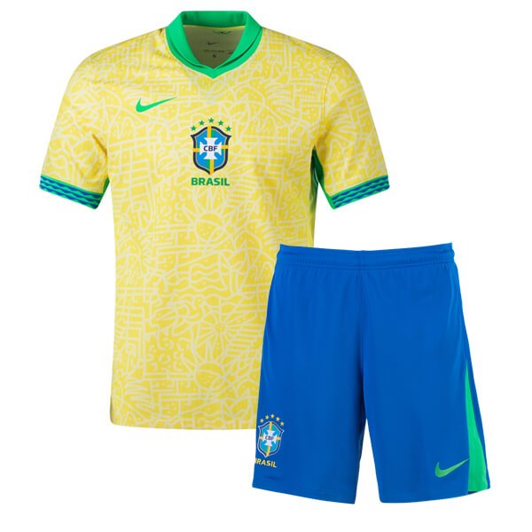 brazil home kids soccer jersey 2024 2025