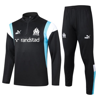 marseille 23 24 black Football Tracksuit 1