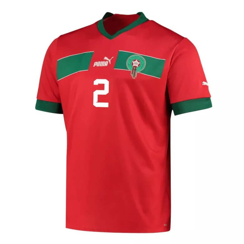 hakimi 2 morocco home jersey world cup 2022