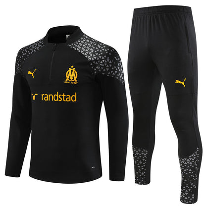 marseille 23 24 black Football Tracksuit