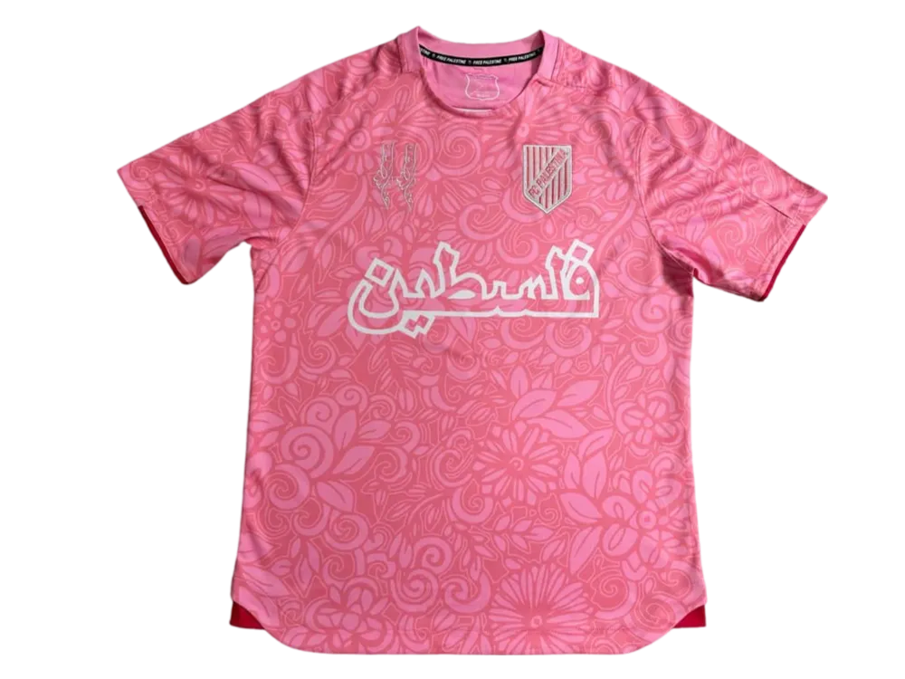 2024 fc palestina x farrah azam collab shirt pink kit fan version goatkits store