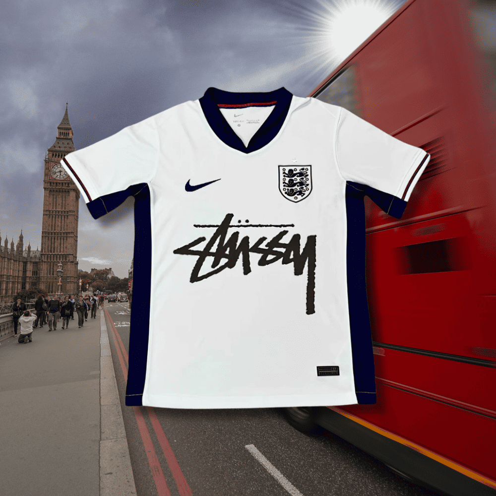 Concepto de camiseta de Stussy de Inglaterra