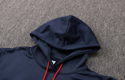 psg dark blue and red x white premium Football Tracksuit