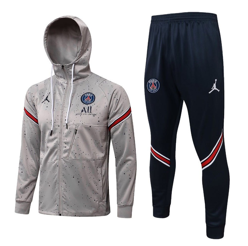 psg dark gray and blue premium Football Tracksuit