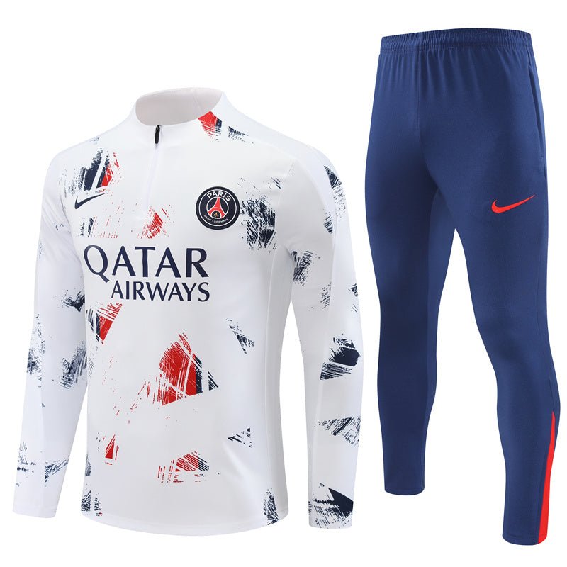 psg parisian frost white premium Football Tracksuit