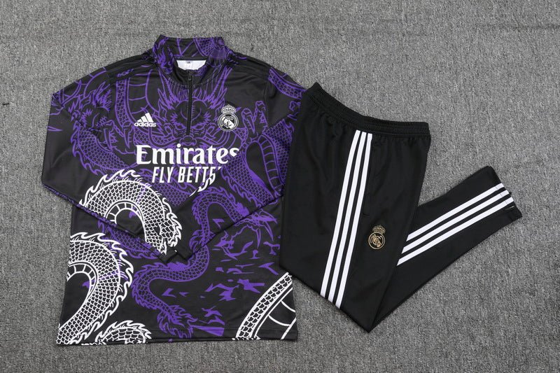 real madrid dragon morado premium Football Tracksuit