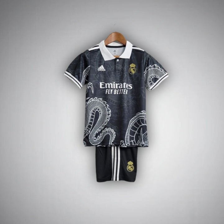 real madrid dragon negro premium kids size kit