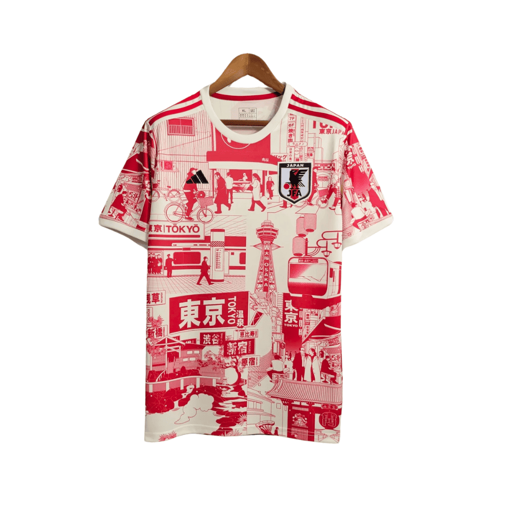 Camiseta de fútbol roja de Tokio de Japón