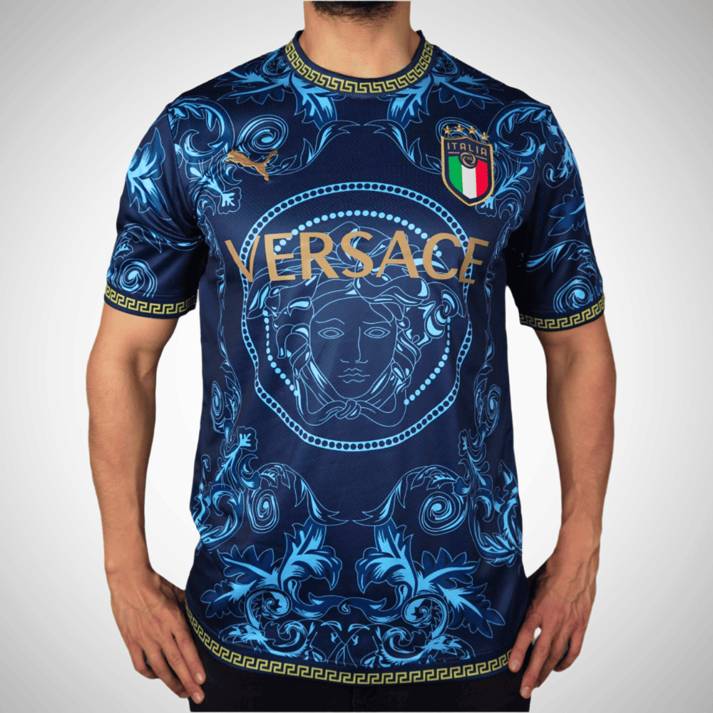 Italien Versace Hemd - Blue Aqua Edition