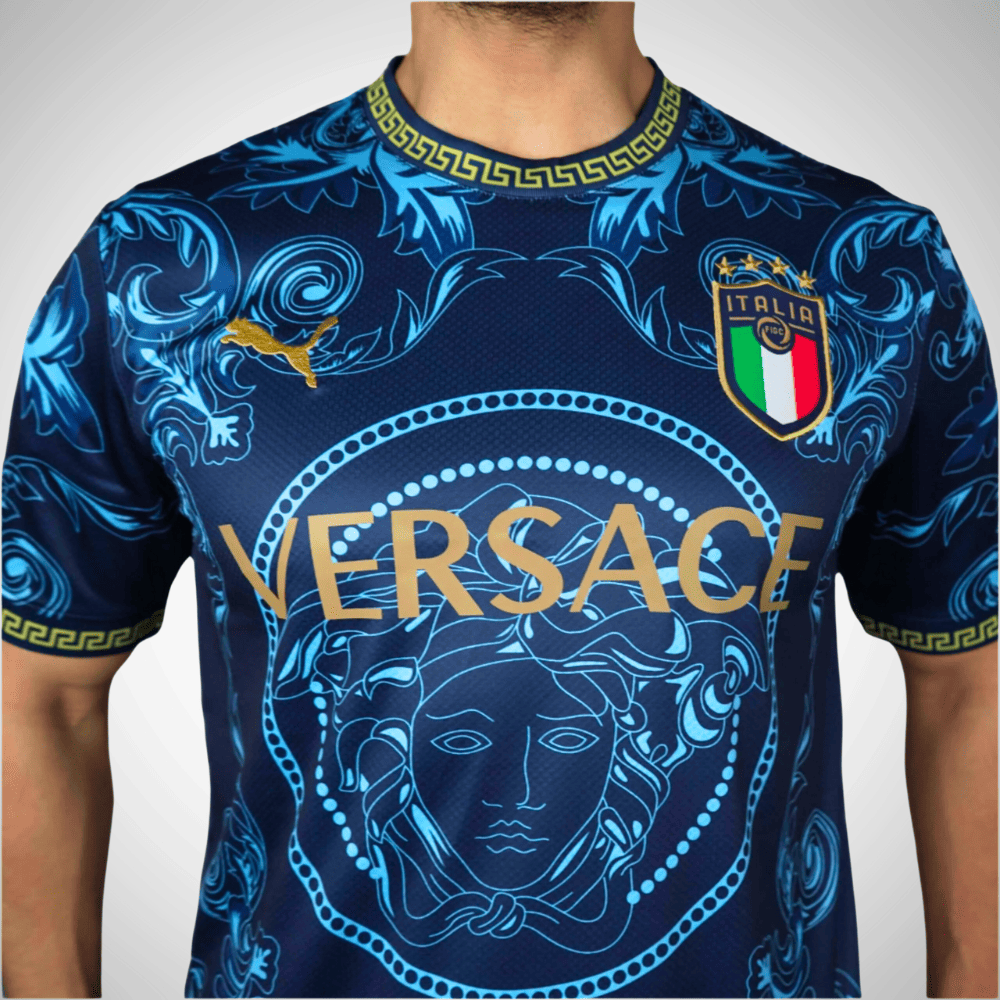 Italy Versace Shirt - Blue Aqua Edition