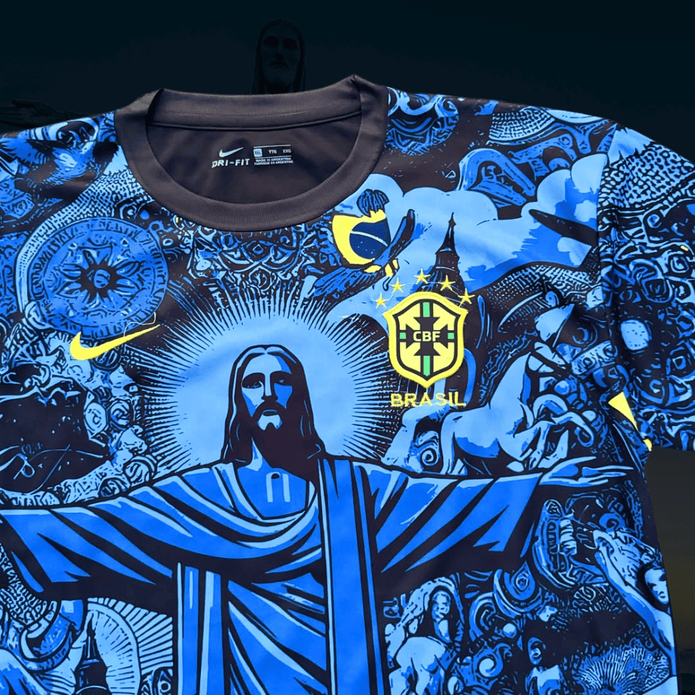 Brasilien Jesus Trikot - 2024-25 Blaue Ausgabe 