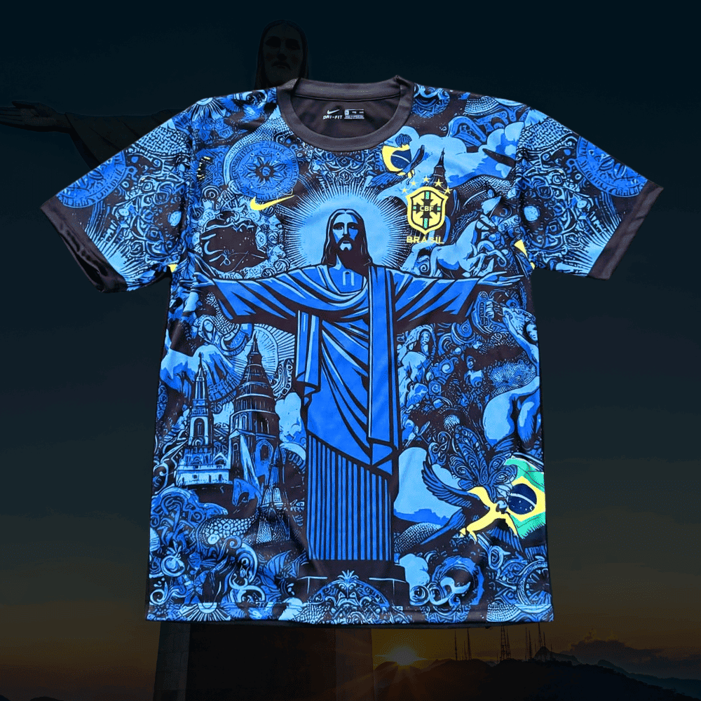 Brasilien Jesus Trikot - 2024-25 Blaue Ausgabe 