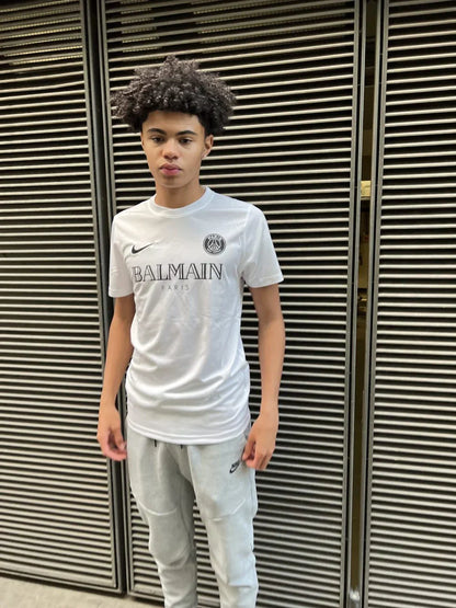 psg x balmain white jersey